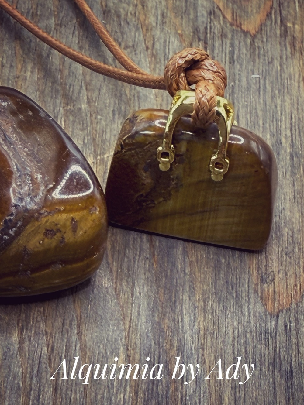 CORD + Brown Tiger Eye Pendant Necklace